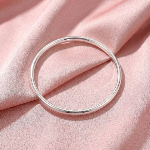 Vòng Tay Bạc Trơn Nhám Bản Dày - Vòng Đặc Bạc Nguyên Chất - VTBTNBD0028