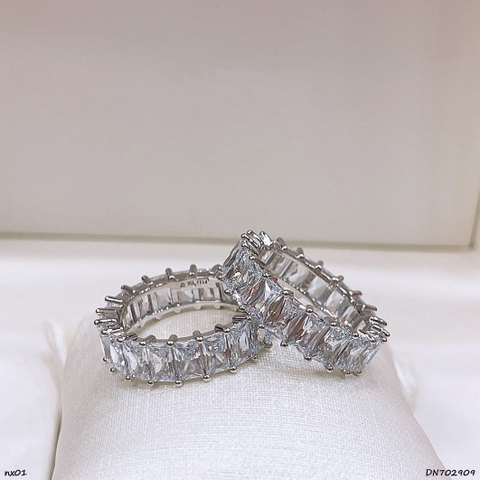 Nhẫn nữ bạc Ý xi bạch kim cao cấp - Mã DNN0003