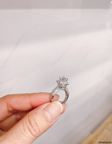 Nhẫn nữ bạc Ý xi bạch kim cao cấp - Mã DNN0065