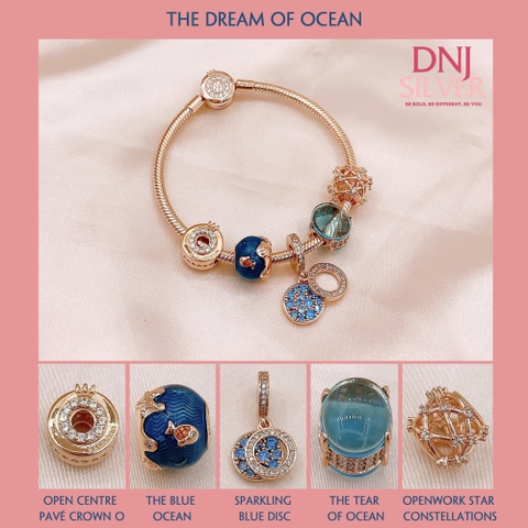 Vòng tay bạc S925, vòng tay charm thời trang phong thủy, The Dream Of Ocean - Mã DS0022