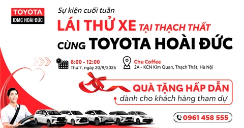 LÁI THỬ XE TẠI THẠCH THẤT CÙNG TOYOTA HOÀI ĐỨC