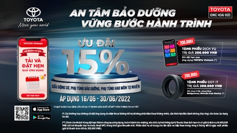 [ƯU ĐÃI DỊCH VỤ] AN TÂM BẢO DƯỠNG - VỮNG BƯỚC HÀNH TRÌNH