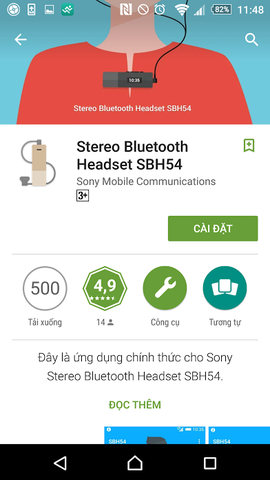 Phát hành ứng dụng riêng cho tai nghe sony sbh54 trên CHplay