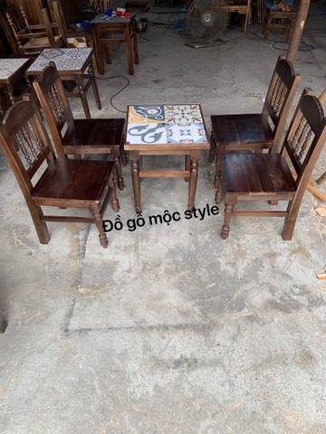 Bộ bàn ghế chân tện