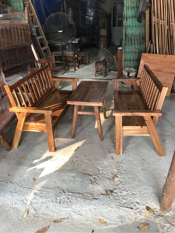 Bộ bàn băng . Bàn 80x40x50 . Ghế 140x40x75