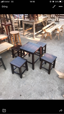 Bộ bàn ghế cafe cóc . Bàn 40x40x50 . Ghế 27x27x35