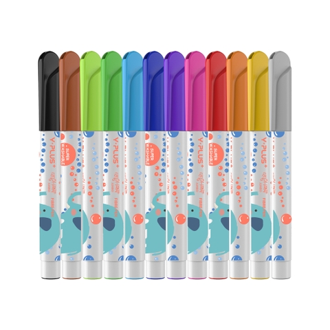 Bộ bút lông màu tô- 12 màu ELEPHANT SUPER WASHABLE JUMBO YPLUS