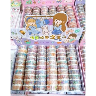 Băng keo washi trong - hộp 60 cuộn