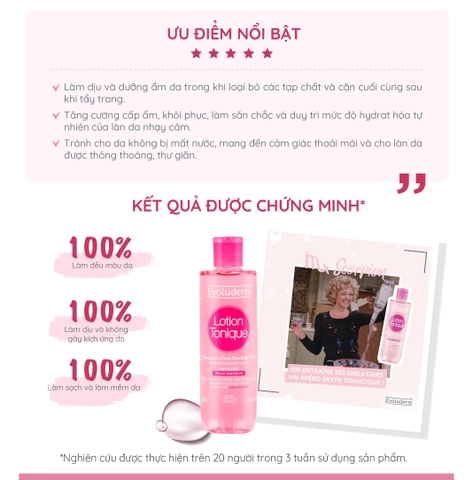 Nước hoa hồng Evoluderm làm dịu phục hồi và dưỡng ẩm dành cho da nhạy cảm 250ml