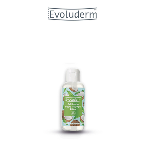 Gel tắm thải độc da Evoluderm hương Dừa và Trà xanh 100ml