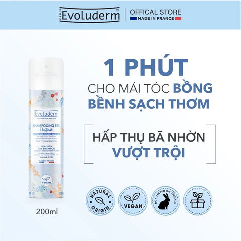 Dầu gội khô Evoluderm cho mọi loại tóc 200ml