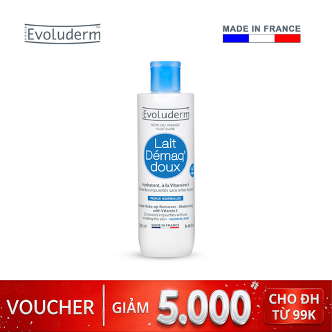 Sữa tẩy trang dưỡng ẩm Evoluderm dành cho da thường 250ml