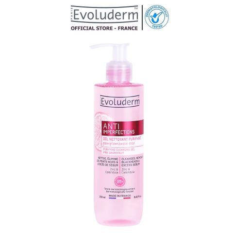 Gel rửa mặt Evoluderm thanh lọc chiết xuất Bưởi Hồng 250ml