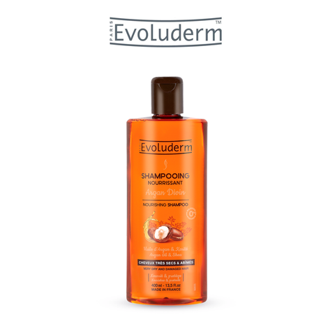 Dầu gội dành cho tóc rất khô và bị hư tổn Evoluderm chiết xuất Tinh dầu Argan và Bơ Hạt Mỡ - 400ml