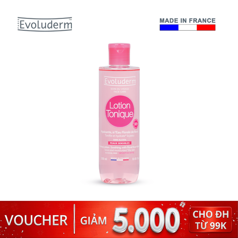 Nước hoa hồng Evoluderm làm dịu phục hồi và dưỡng ẩm dành cho da nhạy cảm 250ml