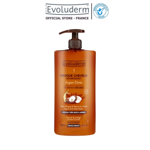 Kem ủ dành cho tóc rất khô và bị hư tổn Evoluderm chiết xuất Tinh dầu Argan và Bơ hạt mỡ - 1000ml