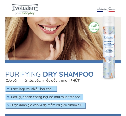 Dầu gội khô Evoluderm cho mọi loại tóc 200ml