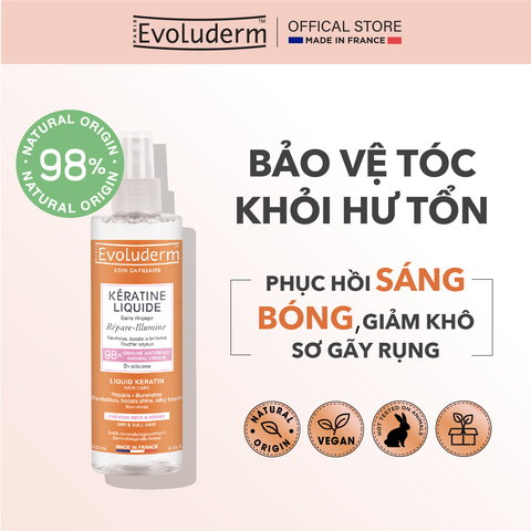 Xịt dưỡng giúp nuôi dưỡng phục hồi độ bóng cho tóc khô và xỉn màu Evoluderm Brume Cheveur Keratine 250ml