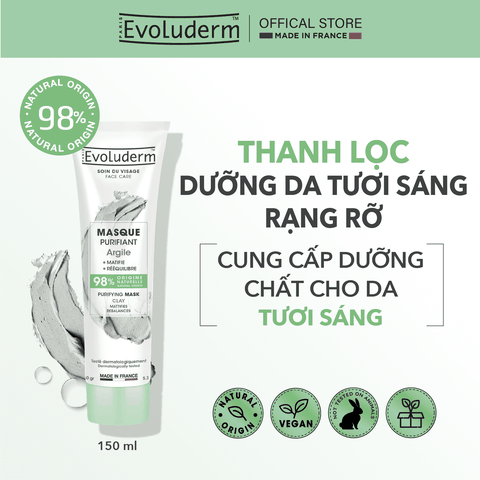 Mặt nạ dưỡng ẩm Evoluderm chiết xuất từ tinh chất đất sét 150ml