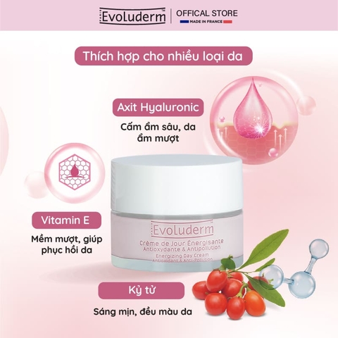 Kem dưỡng da ban ngày Evoluderm giúp nuôi dưỡng, chống lão hóa cho da 50ml