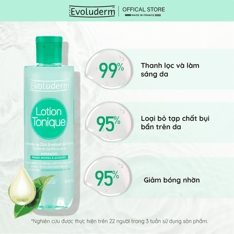 Nước hoa hồng Evoluderm dưỡng ẩm cho da hỗn hợp và dầu mụn 250ml