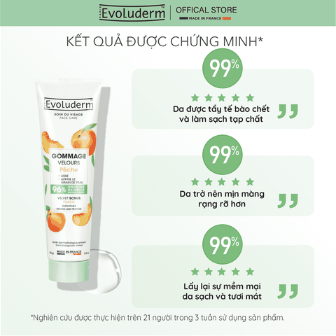 Gel tẩy tế bào chết Evoluderm chiết xuất từ tinh chất Đào 150ml