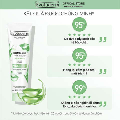 Gel tẩy tế bào chết Evoluderm chiết xuất từ tinh chất Lô Hội 150ml