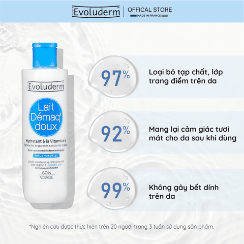 Sữa tẩy trang dưỡng ẩm Evoluderm dành cho da thường