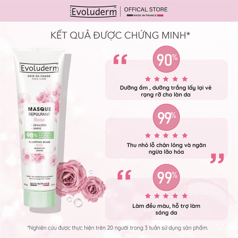 Mặt nạ Evoluderm làm trắng sáng làn da tinh chất Hoa Hồng 150ml