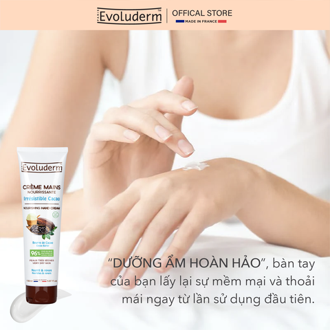 Kem dưỡng ẩm làm mềm bảo vệ da tay chiết xuất Bơ Cacao Evoluderm 150ml