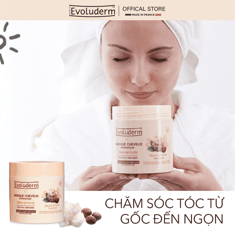 Kem ủ dành cho tóc dài và yếu dễ gãy rụng Evoluderm chiết xuất Bơ Hạt Mỡ - 500ml