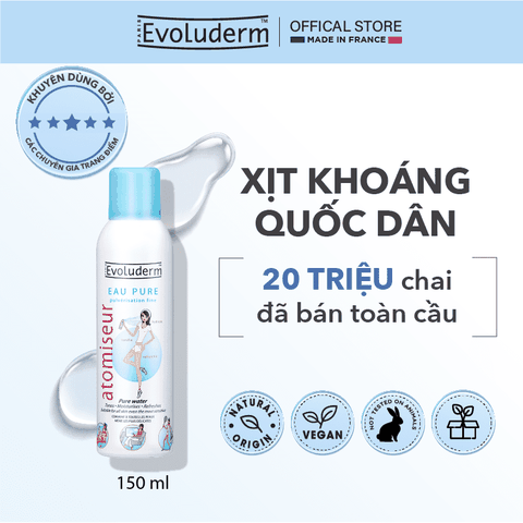 Xịt khoáng Evoluderm giúp dưỡng ẩm cấp nước và làm dịu làn da 150ml