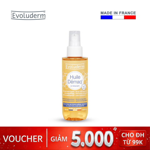 Dầu Tẩy Trang Tinh Dầu Hạnh Nhân Evoluderm Huile Démaq Làm Sạch Sâu, Dưỡng Ẩm, Chống Lão Hóa Almond Cleansing Oil 150g