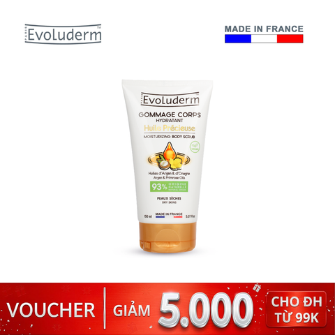 Gel tẩy bào chết toàn thân dưỡng ẩm Evoluderm tinh chất dầu quý 150ml