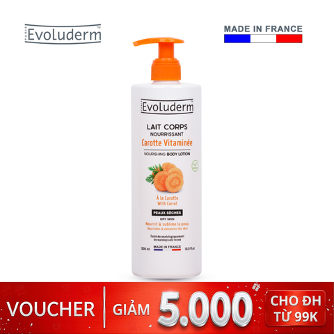 Sữa dưỡng thể nuôi dưỡng Evoluderm chiết xuất Cà rốt 500ml