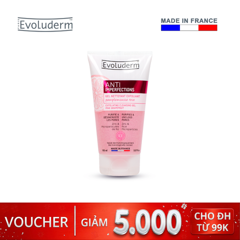 Gel rửa mặt tẩy tế bào chết Evoluderm tinh chất Bưởi hồng 150ml