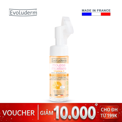 Sữa rửa mặt Micellar dạng bọt Vitamin C Evoluderm 150ml