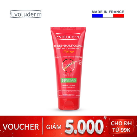 Dầu xả Evoluderm Color bổ sung Keratin tái tạo tóc hư tổn dành cho tóc nhuộm 200ml