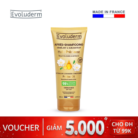 Dầu xả Evoluderm tăng cường dưỡng chất từ Tinh dầu dành cho tóc khô 200ml