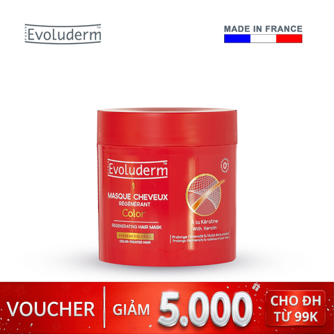 Kem ủ dành cho tóc uốn nhuộm Evoluderm chiết xuất Keratin - 500ml