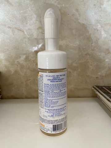 Sữa rửa mặt Micellar dạng bọt Vitamin C Evoluderm 150ml