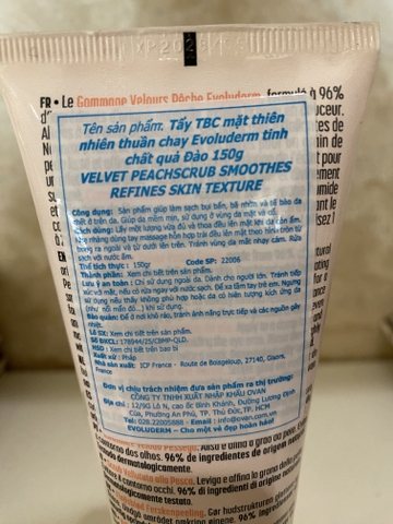 Gel tẩy tế bào chết Evoluderm chiết xuất từ tinh chất Đào 150ml