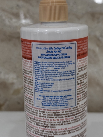 Sữa dưỡng thể dưỡng ẩm Evoluderm chiết xuất Bơ hạt mỡ 500ml
