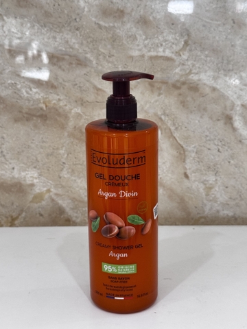 Gel tắm Evoluderm chiết xuất Tinh dầu Argan và Bơ Hạt Mỡ 500ml