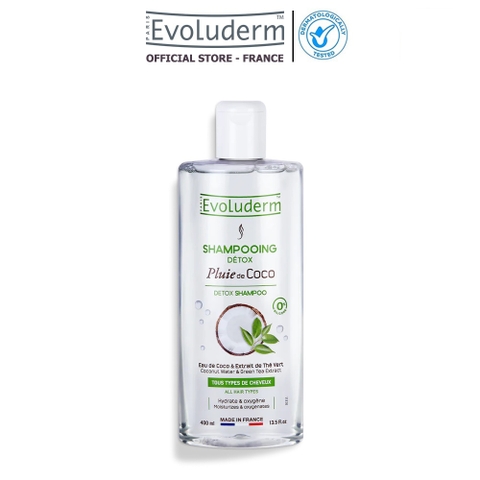 Dầu gội thải độc Evoluderm chiết xuất Dừa và Trà Xanh 400ml