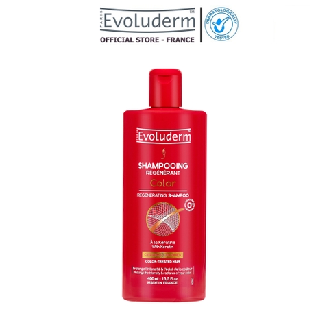 Dầu gội dành cho tóc uốn nhuộm Evoluderm chiết xuất Keratin - 400ml