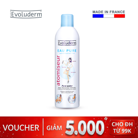 Xịt khoáng Evoluderm giúp dưỡng ẩm cấp nước và làm dịu làn da 400ml