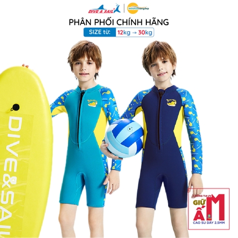 Đồ bơi giữ nhiệt bé trai Dive and Sail tay dài quần ngắn M155735