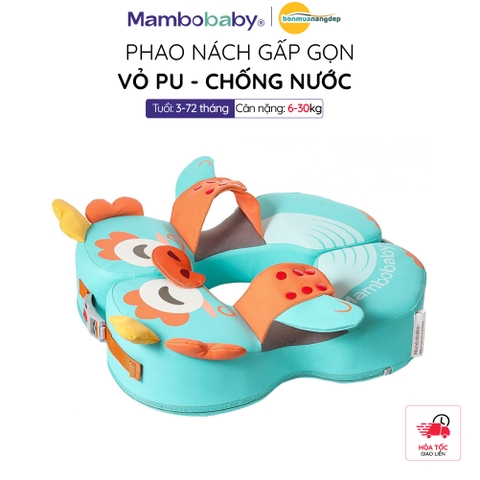 Phao bơi cho bé Mambo Baby 3 tháng – 6 tuổi | Kiểu nách vỏ PU chống thấm, gấp gọn dễ mang theo