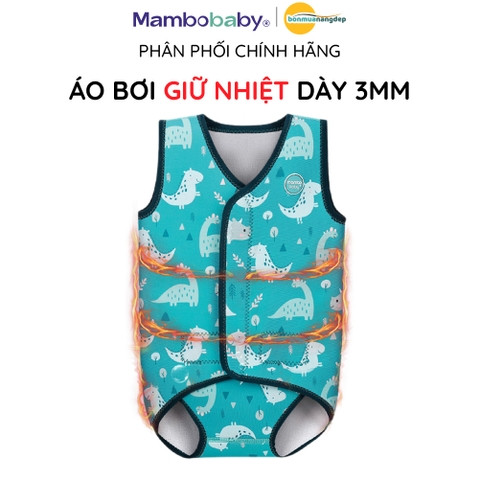 Áo bơi giữ nhiệt Mambobaby cho bé từ sơ sinh chất liệu cao su dày 3mm an toàn giữ ấm cho bé